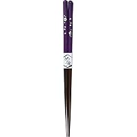 Alphax 906216 Chopsticks, Purple, 8.9 inches (22.5 cm), Painted Chopsticks, Flower Glitter
