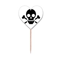 Dangerous Checal Frightful Circle Symbol Toothpick Flags Heart Lable Cupcake Picks