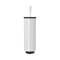 Brabantia Profile Toilet Brush and Holder (White) Freestanding/Wall-Mounted Toilet Bowl Cleaner with Discreet Case Stand for Bathroom