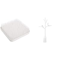 Boon Grass Countertop Drying Rack for Kitchen, Plastic - Winter White with Twig Grass and Lawn Drying Rack Accessory