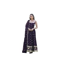 Premium Designer Readymade Gown and Dupatta Faux Blooming with Sequins Embroidered Work