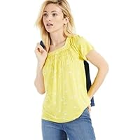 Style & Company Womens Yellow Flutter Top Size: XL