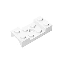 Gobricks GDS-1064 Vehicle, Mudguard 2 x 4 with Arch Studded with Hole Compatible with Lego 60212 All Major Brick Building Blocks Technical Parts Assembles DIY (1 White(090),15PCS)