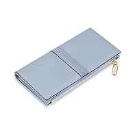 Wallets for Women Leather Cell Phone Case Holster Bag Long Slim Credit Card Holder Cute Minimalist Coin Purse Thin Large Capacity Zip Clutch Handbag Wallet (Blue)
