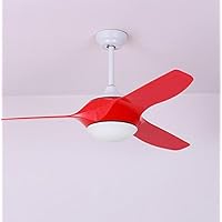 Ceiling Fans with Lamps,Led Fan Light Mute Abs Fan Living Room Bedroom with Fan Light/Red