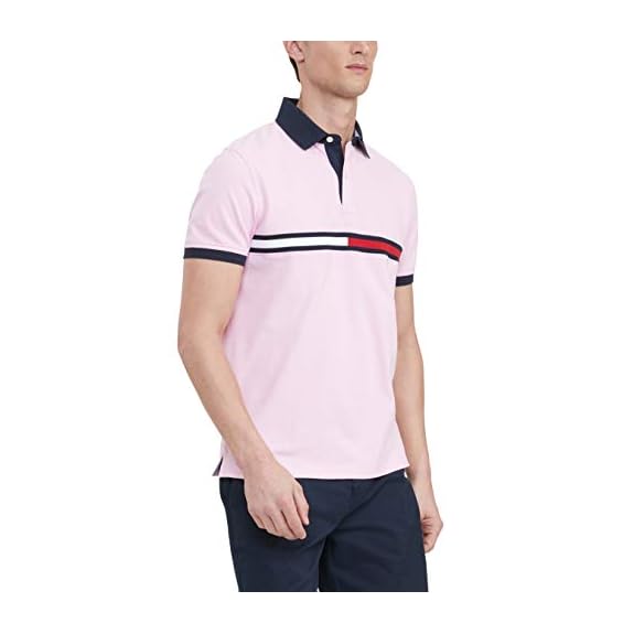 Tommy Hilfiger Men's Short Sleeve Cotton Pique Flag Graphic Polo Shirt in  Regular Fit