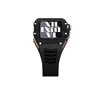 New Metal Case for Apple Watch Series 8 45mm Stainless Steel Watch Strap for Apple Watch 7 41mm Band Shell Iwatch Series 6 5 SE (Color : Black Gold, Size : 44MM)