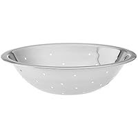 1.5 Quart Stainless Steel Fruit Vegetable Washing Colander, Perforated Washing Bowl, Polished Mirror Finish Flat Base Sink Basket