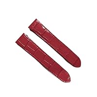 Ewatchparts 20MM LEATHER WATCH STRAP BAND FOR CARTIER ROADSTER QUICK RELEASE 2618 2619 RED
