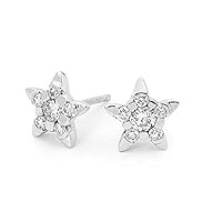 0.40 CT Round Cut Created Diamond Star Stud Earrings 14k White Gold Over