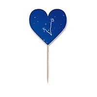 Star Universe Constellation Pattern Toothpick Flags Heart Lable Cupcake Picks