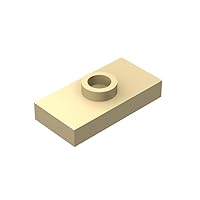 Classic Plate Block Bulk, Beige Plate 1x2 with 1 Stud with Groove and Bottom Stud Holder, Building Plate Flat 100 Piece, Compatible with Lego Parts and Pieces(Color:Beige)