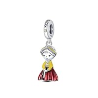 Korean Girl Charm, Girl With Traditional Cloth Charm, Korean Charm, Country Charm, Travel Charm, Sterling Silver, Gift For Wife, Women, Friends, Family, Compatible To Pandora