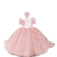 Rebecca flower Dress Blush - Baby Toddler Clothes - Girl birthday Outfit - Elegant Sleeveless Floral Holiday Fancy Short Tutu Wedding Dress Maxi (6T US Kids' Numeric)