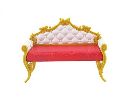 Replacement Sofa for Ever After High 2 in 1 Castle / High-School Doll Playset DLB40 - Includes 1 Red, White and Gold Plastic Couch