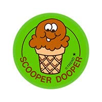 Scooper Dooper/Chocolate Scent Retro Stinky Stickers by Trend; 24/Pack - Authentic 1980s Designs!