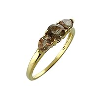 Andalusite Pear Shape Natural Non-Treated Gemstone 925 Sterling Silver Ring Engagement Jewelry (Yellow Gold Plated) for Women & Men