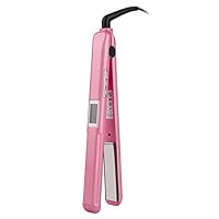 Hair Care Ultrasonic Infrared Hair Straightener with LCD Display, Cold Flat Iron Hair Treament Styler, Recovers Damaged Hair, Infrared Hair Straightener Ceramic Flat Iron, Dual Volatge (Pink)