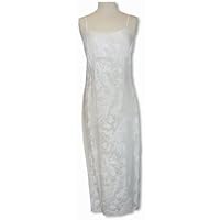 Fern Leaf Garden Women's Wedding White Empire Slip Rayon Long Sundress