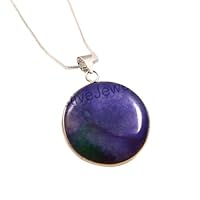 925 Sterling Silver Natural Agate Gemstone Simple Pendant Necklace Gift Handmade Jewelry
