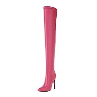 AOQUNFS Women's Over Knee Boots High Heels Zipper Patent Leather Thigh High Boot,Model DS-1017YG