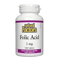 Folic Acid 1mg (180Tablets) Brand: Natural Factors