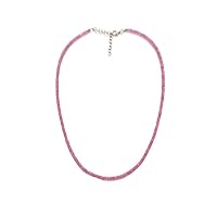 Natural Pink Sapphire Necklace 20 Inch With Sterling Silver Clasp, 62 Cts Faceted Rondelles Beads, Sapphire Necklace, Silver Jewelry, Single Row Necklace