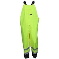 MCR Safety Luminator Hi Vis Lightweight Rain Pants, Poly/PU, High Bib Pocket and Full 508SBPXL