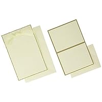 Gartner Studios Gold Foil Deckled Edge Print at Home Wedding Invitation Kit, Ivory, 5.5” x 8.5” and 4.25” x 5.5”, Set of 50, Includes Response Cards (61405)
