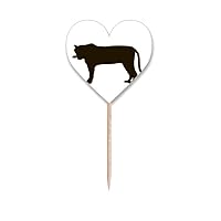 Black Tiger Animal Portrayal Toothpick Flags Heart Lable Cupcake Picks