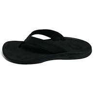 OLUKAI Ohana Women's Beach Sandals, Quick-Dry Flip-Flop Slides, Water Resistant, Wet Grip Soles & Compression Molded Footbed, Black/Black, 10