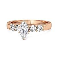Marquise Cut Moissanite Diamond Gemstone Princess Ariana Wishbone Ring Women Jewelry