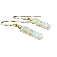 925 Sterling Silver Gold Plated Natural Ethiopian Opal beaded Earring Jewelry