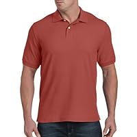 Harbor Bay by DXL Men's Big and Tall Piqué Polo Shirt, Tango Red Heather