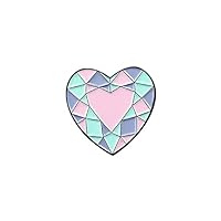 Quartz Enamel Pin Purple Pink Baby Blue Crystal Metal Alloy Brooches Goblet Heart Moon Flowers Decoration Badges