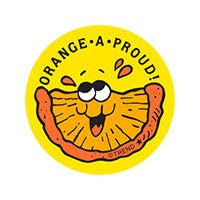 Orange-A-Proud!/Orange Candy Scent Retro Stinky Stickers by Trend; 24/pk - Authentic 1980s Designs!