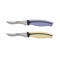 Farberware Precise Slice, Soft Grip Paring Knife Set, High-Carbon Stainless Steel Knives, Razor-Sharp Kitchen Knife Set with Ergonomic Handles, 2 Piece