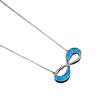 Handmade 925 Sterling Silver Natural American Blue Opal Pendant necklace Gift Jewelry