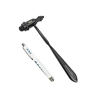 MDF Instruments Tromner Neurological Reflex Hammer with Pointed Tip Handle for cutaneous and Superficial responses with MDF LUMiNiX Illuminator Medical Professional Diagnostic Penlight