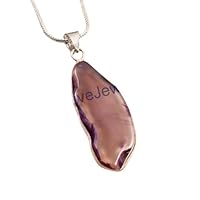 Handmade 925 Sterling Silver Natural Agate Gemstone Pendant Necklace Jewelry