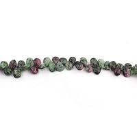 1 Strand Natural Ruby Zoisite Faceted Briolettes - Pear Shape Beads 11mmx7mm-12mmx7mm 8.5 Inches