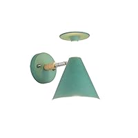 Simple Bedside Lighting Wall Sconces E27 Lamp Head Up and Down 30-45 Degree Adjustment Iron Wall Lamp Hotel Cafe Aisle Stair Wall Light Fixtures Stylish (Color : Green)