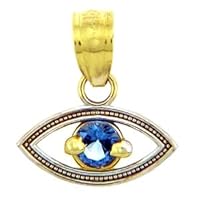 SAPPHIRE EVIL EYE IN TWO TONE GOLD - Gold Purity:: 10K