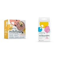 UpSpring Milkflow Immune Support Breastfeeding Supplement Drink Mix Fenugreek-Free, Moringa | Elderberry Lemonade Flavor | 16 Pack+Milkscreen 8 Test Strips to Detect Alcohol in Breast Milk