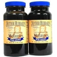 Mother Hubbard's Full Flavored Unsulfured Pure Golden Molasses (Pack of 2) 16 oz Jars