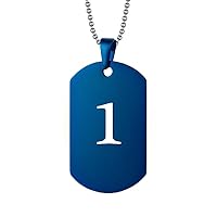 Men's Stainless Steel Personalized Number Necklaces Square Dog Tag Pendant Hip Hop Necklace