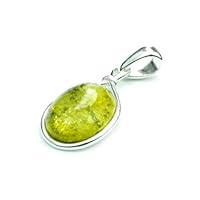 Genuine Baltic Amber & Sterling Silver Classic Pendant without Chain - 1803
