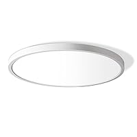 LightingWill 12 Inch LED Flush Mount Ceiling Light Fixture, 6000K Cool White, 3200LM, 24W, Flat Modern Round Lighting Fixture, 240W Equivalent White Ceiling Lamp for Kitchens, Bedrooms.etc.