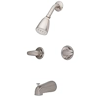 Kingston Brass KB248LL Legacy Tub and Shower Faucet, 5-Inch Spout Reach, Brushed Nickel