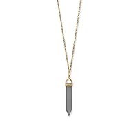 30 Inch Gold Plated 925 Sterling Silver Necklace Gray Celestial Moonstone Spike Drop Jewelry for Women